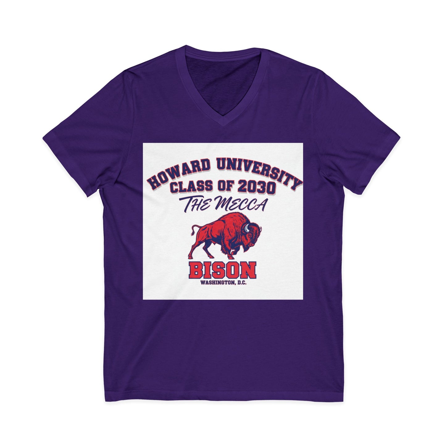 Howard University Class of 2030 Unisex V-Neck T-Shirt | The Mecca Incoming Class Tee