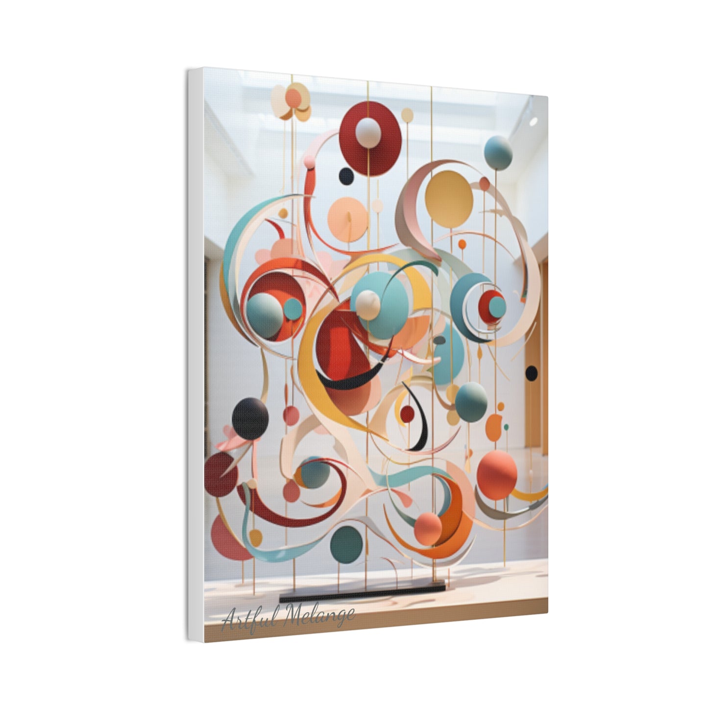 Harmony in Cyan and Peach- Graphic Print