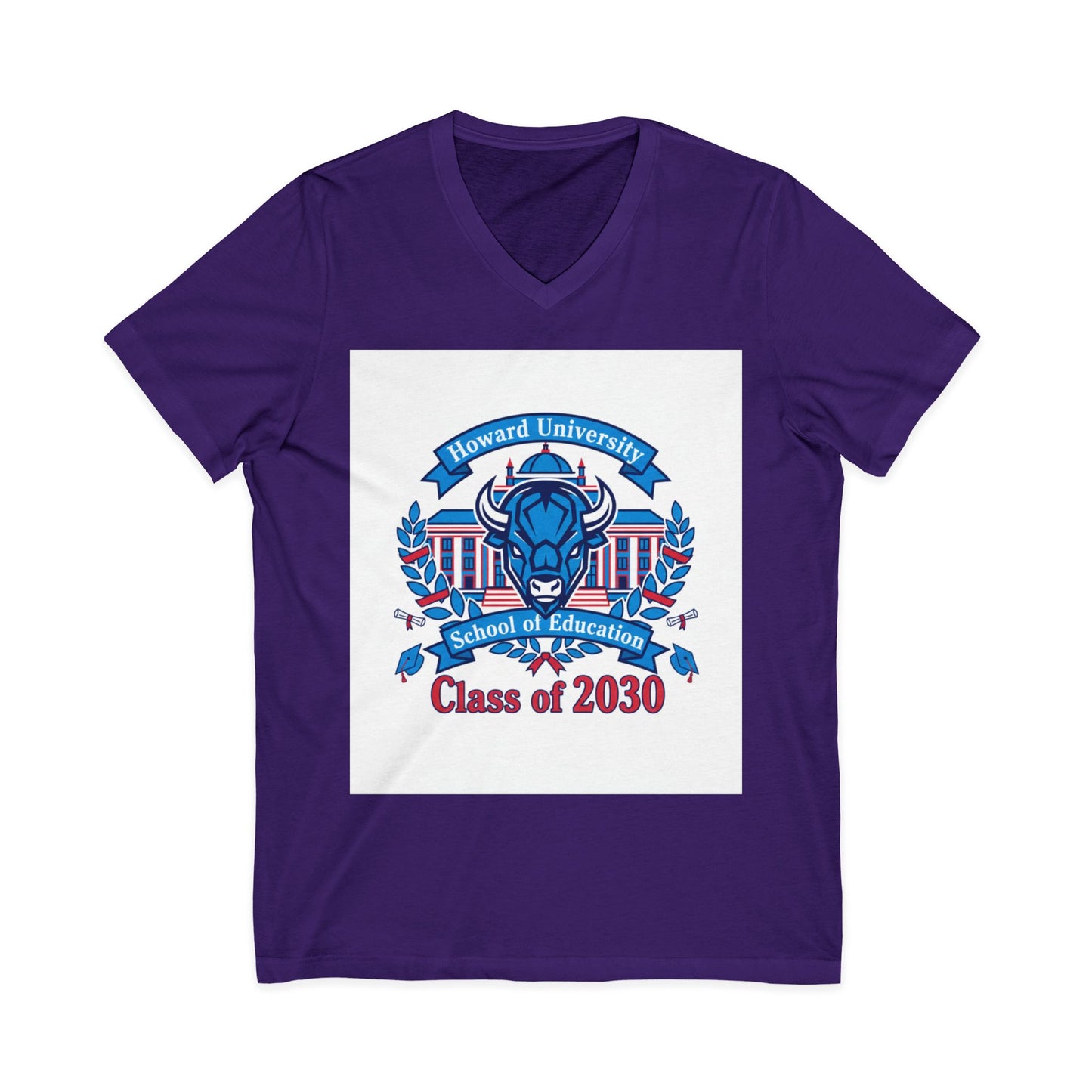 Howard University Class of 2030 Unisex V-Neck T-Shirt | The Mecca Incoming Class Tee