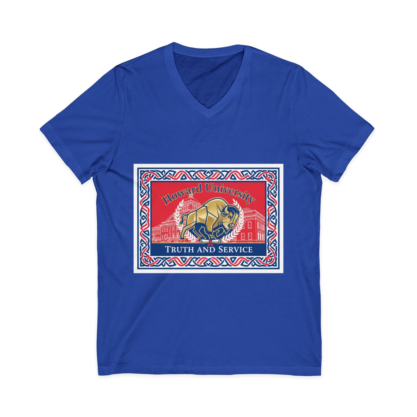 Howard University/ Truth and Service Unisex V-Neck T-Shirt