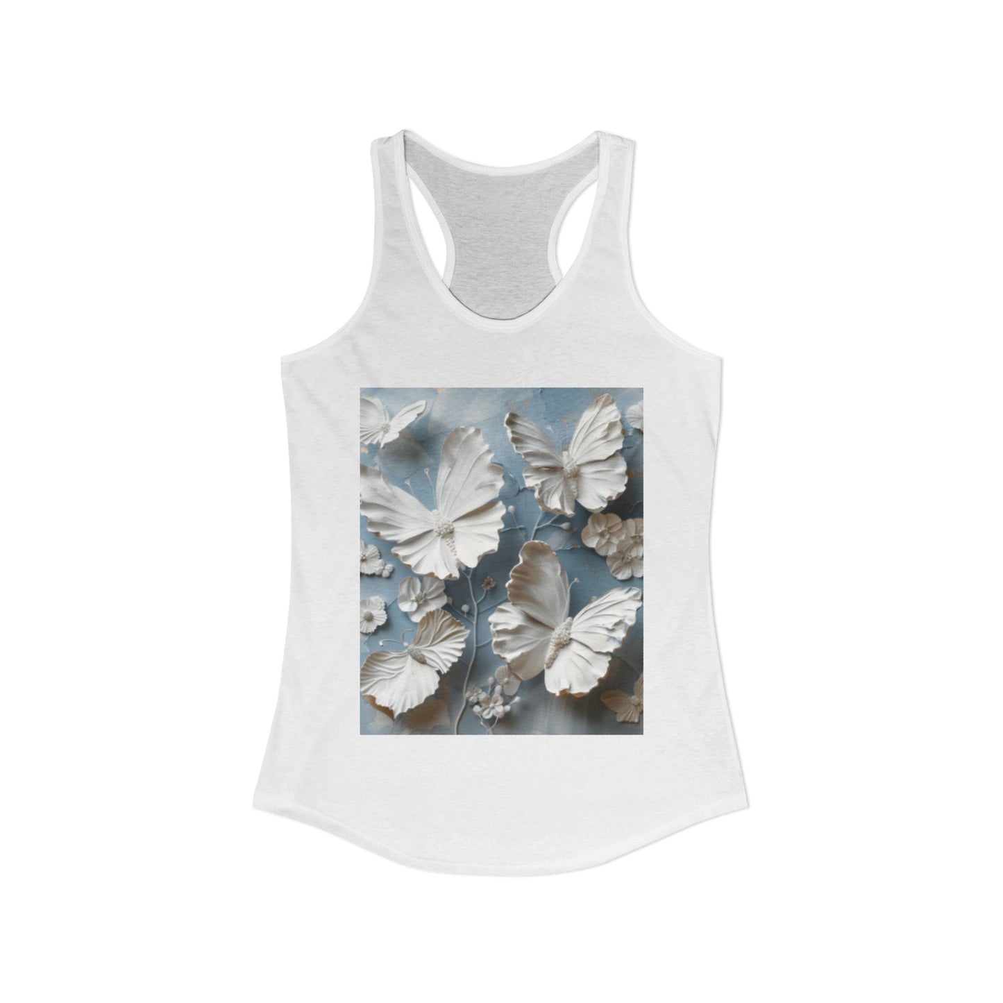 Flutter & Flow | Women's Razorback White T-Shirts with Artistic Butterflies 4