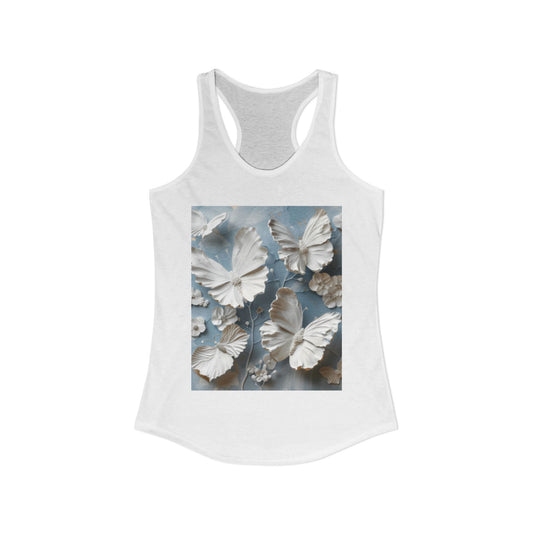 Flutter & Flow | Women's Razorback White T-Shirts with Artistic Butterflies 4
