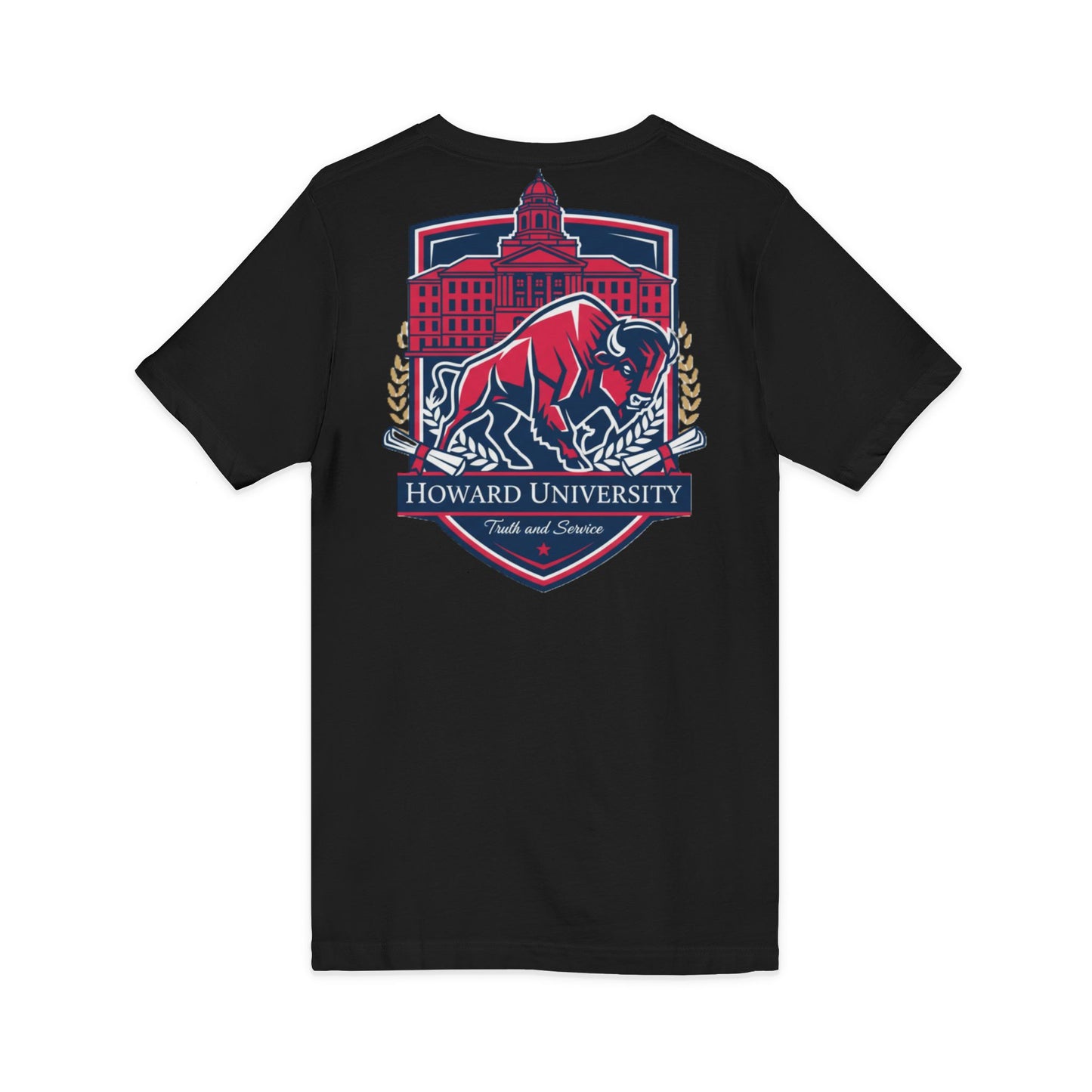 Howard University/ Truth and Service Unisex V-Neck T-Shirt 5
