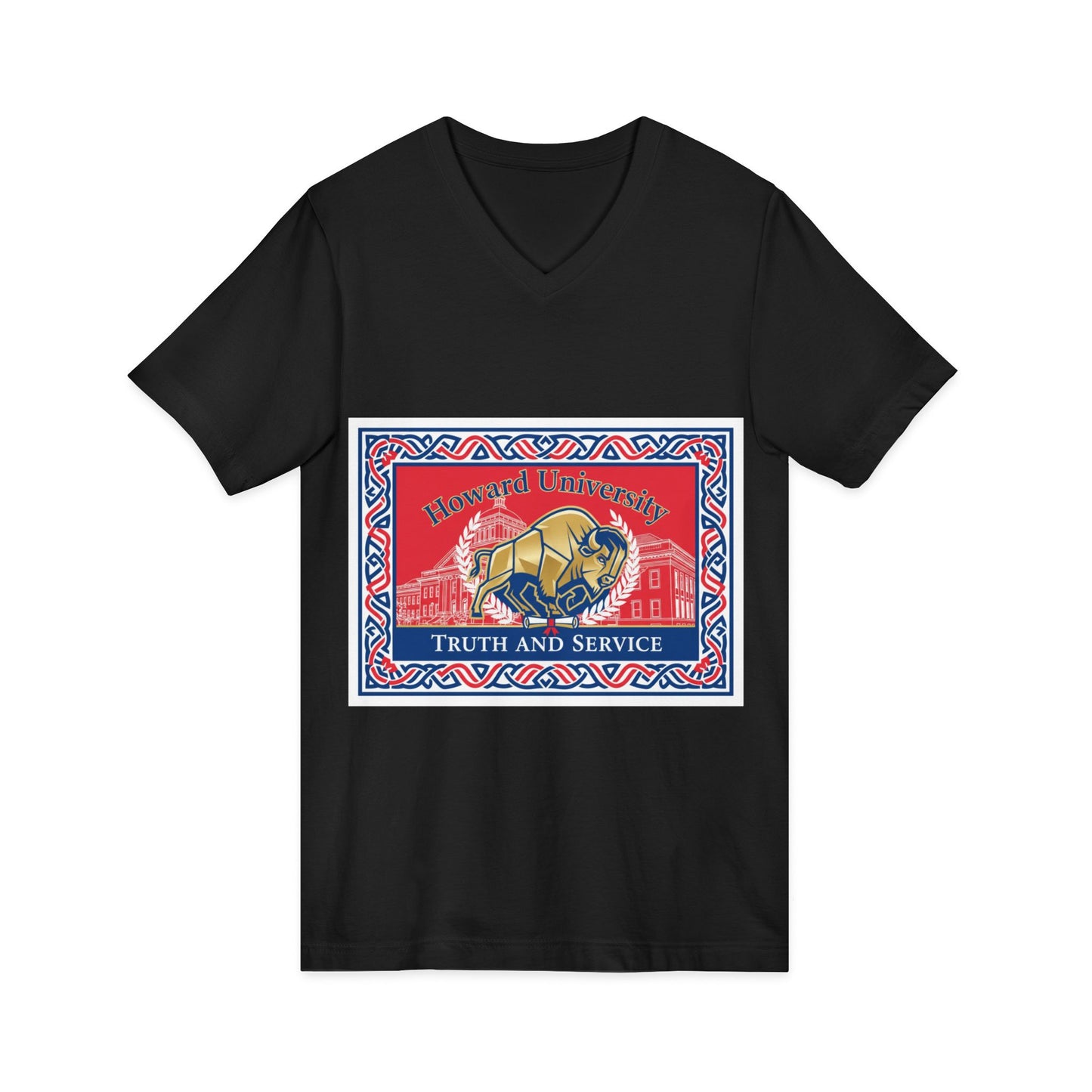 Howard University/ Truth and Service Unisex V-Neck T-Shirt