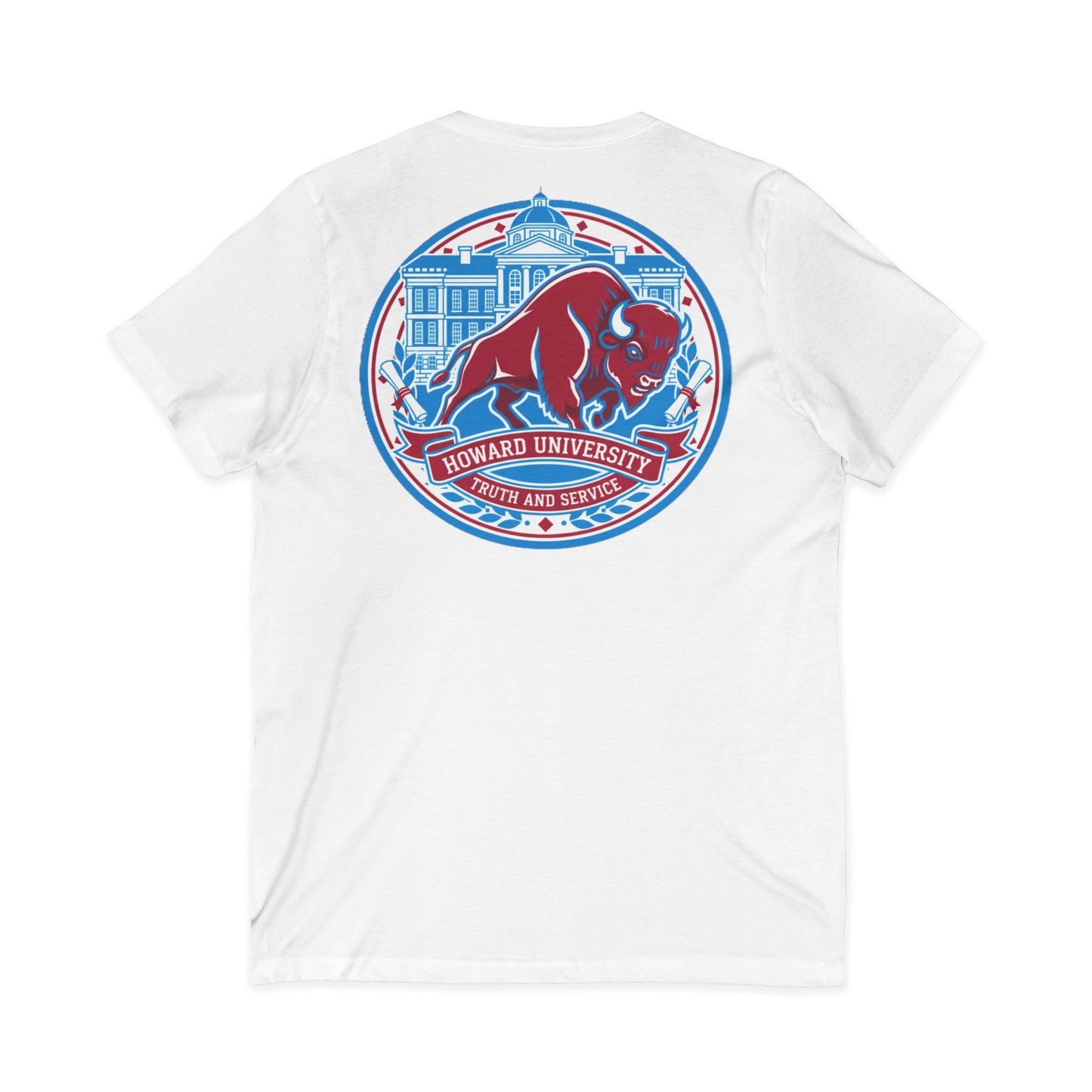 Howard University/ Truth and Service Unisex V-Neck T-Shirt 7