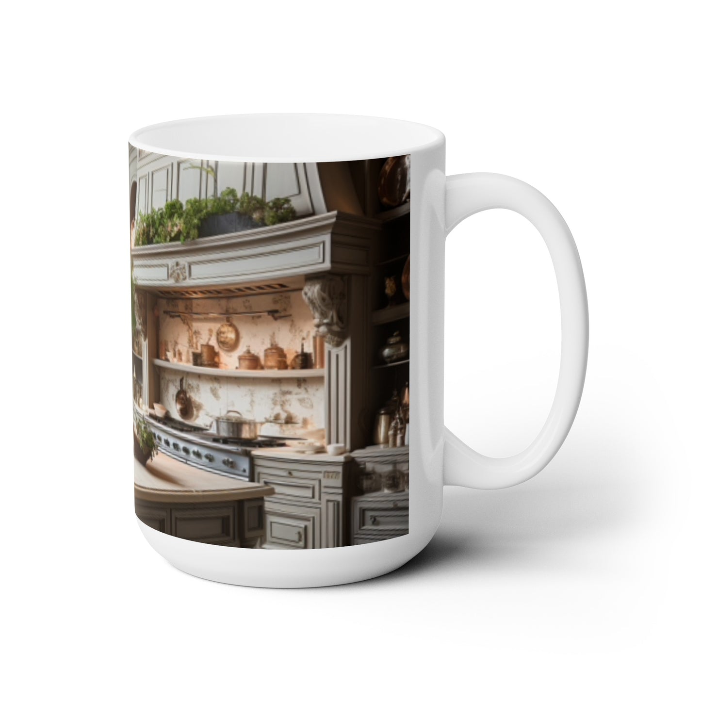 Elegant Kitchen Themed Ceramic Mug 15oz