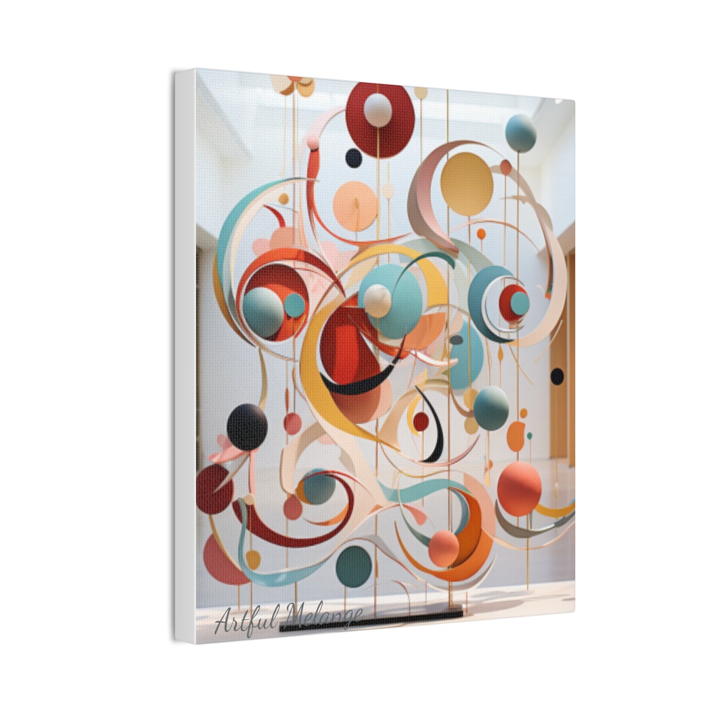 Harmony in Cyan and Peach- Graphic Print