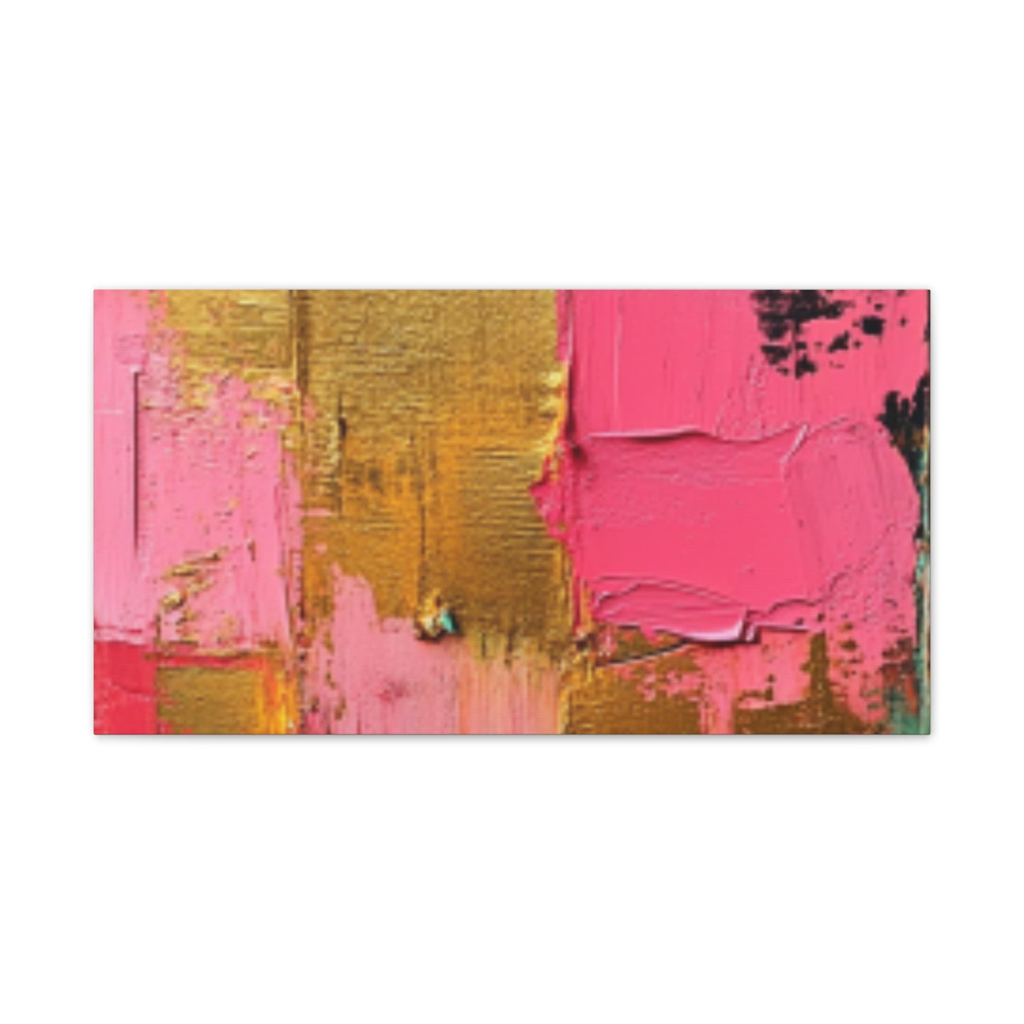Acrylic Abstract Canvas Print - Homage to the Divine Nine/Pink Green Black and Gold 3