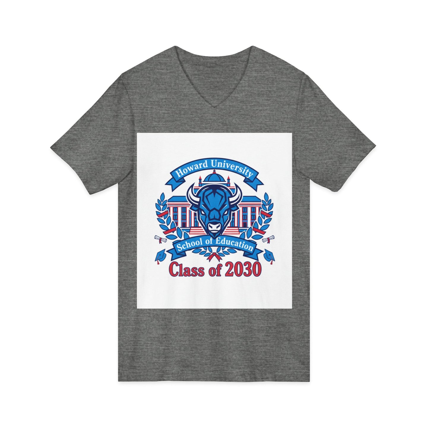 Howard University Class of 2030 Unisex V-Neck T-Shirt | The Mecca Incoming Class Tee