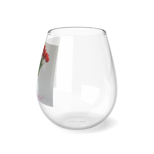 Floral Elegance Stemless Wine Glass, 11.75oz