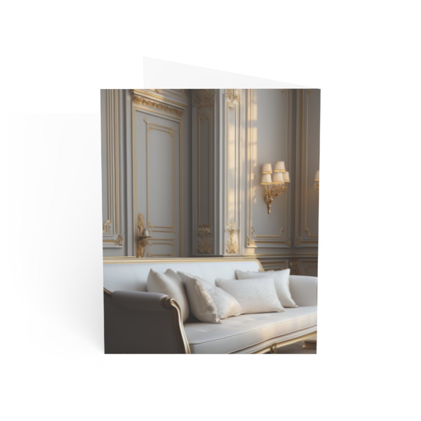 Elegance in Gold & White Christmas Notecards (1, 10, 30, and 50pcs)