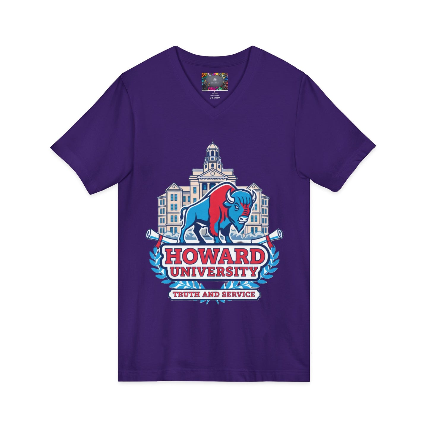 Howard University/ Truth and Service Unisex V-Neck T-Shirt
