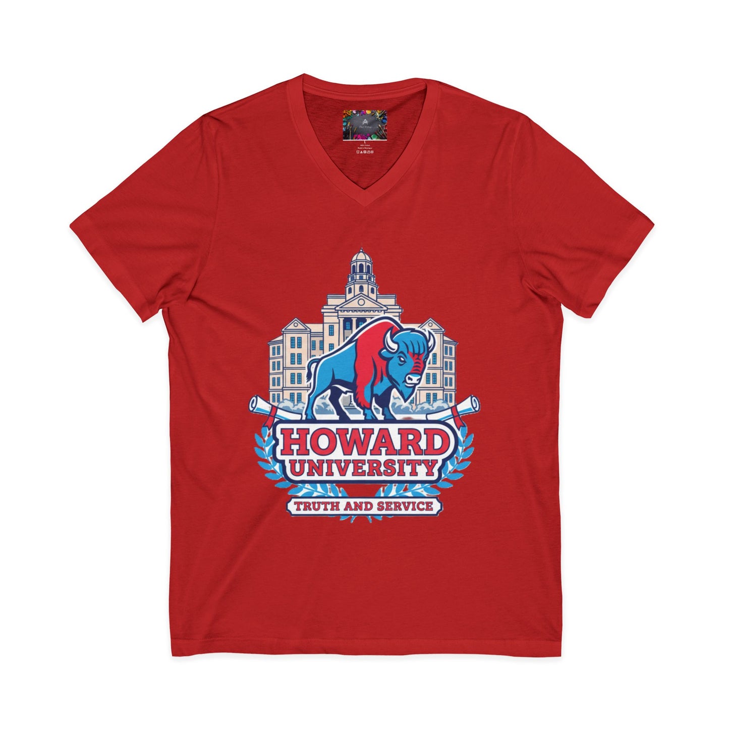 Howard University/ Truth and Service Unisex V-Neck T-Shirt