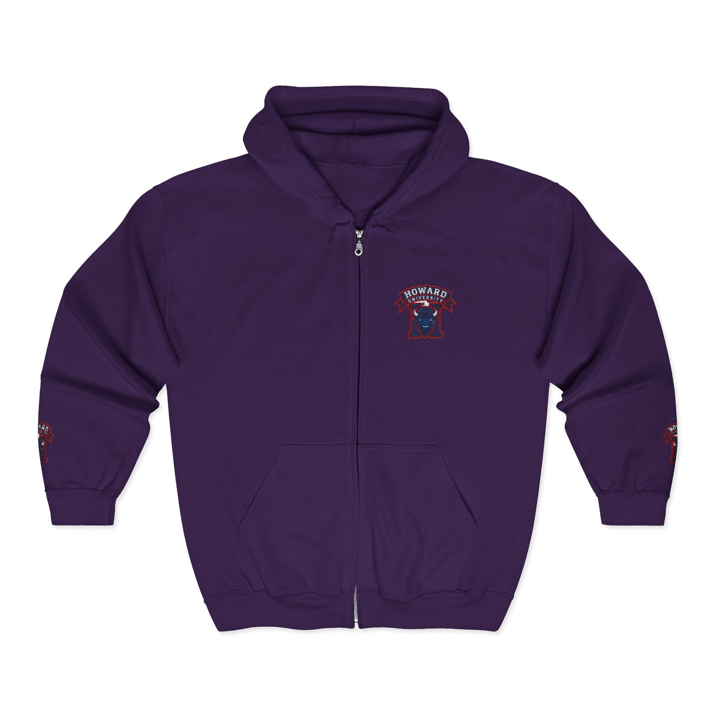 Bison Heritage Embroidered Collection: Full-Zip Sweatshirt | Howard-Inspired HBCU Collegiate Jacket