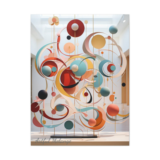 Harmony in Cyan and Peach- Graphic Print