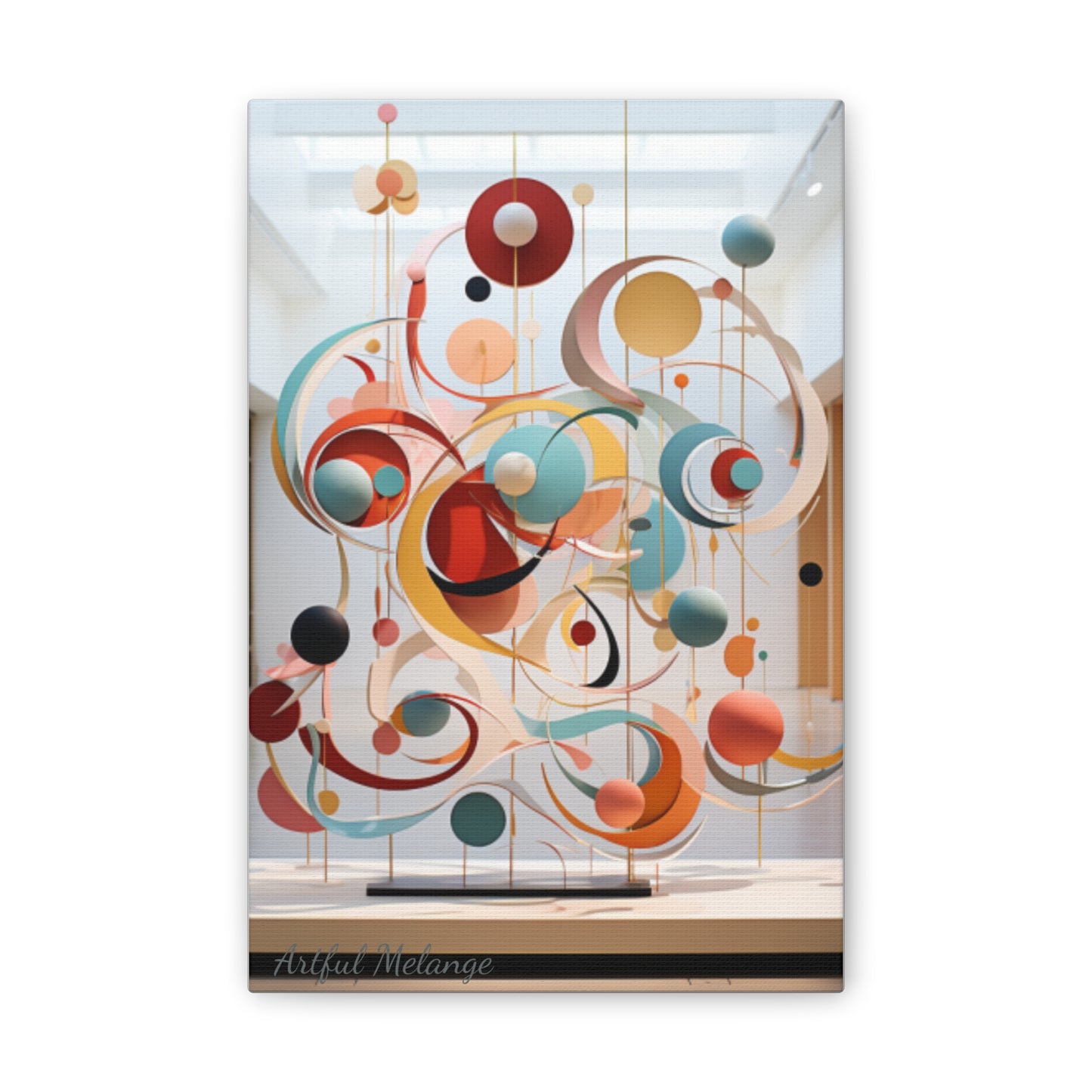 Harmony in Cyan and Peach- Graphic Print