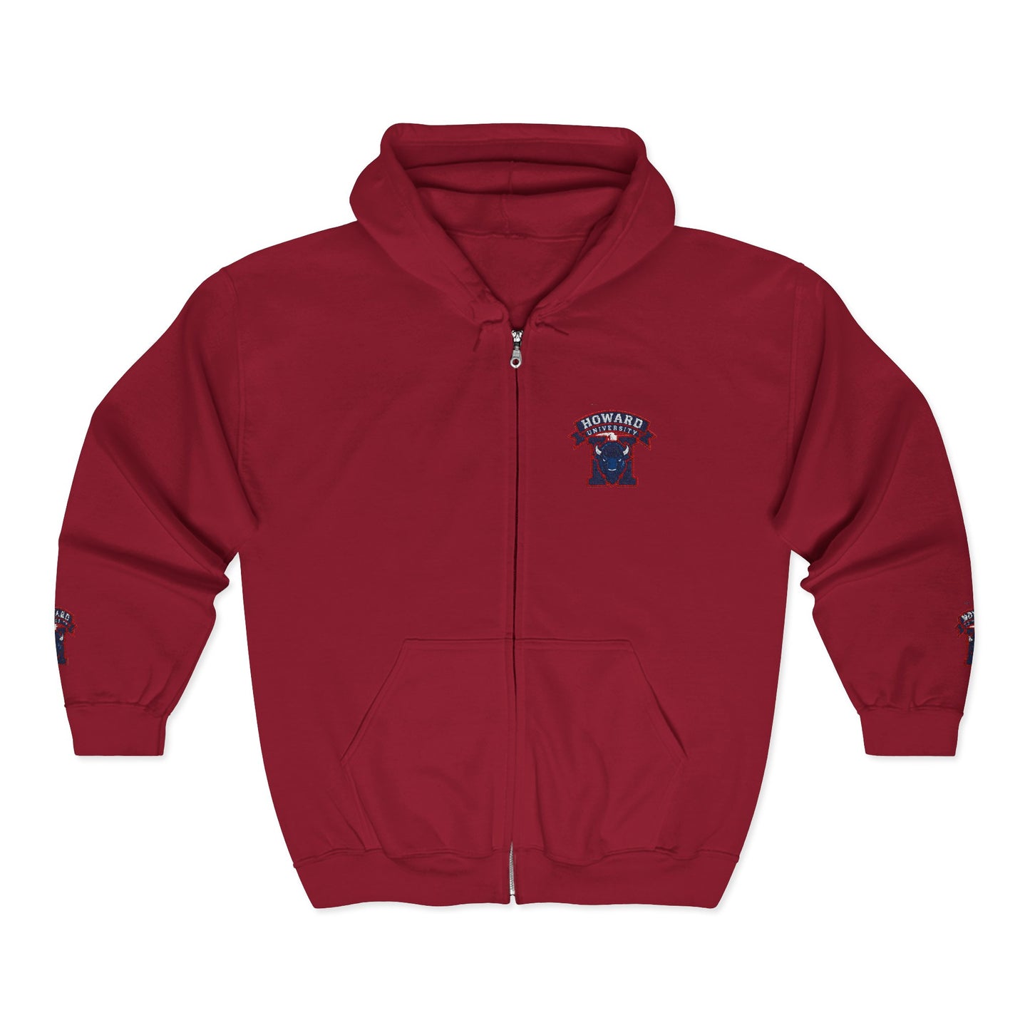 Bison Heritage Embroidered Collection: Full-Zip Sweatshirt | Howard-Inspired HBCU Collegiate Jacket