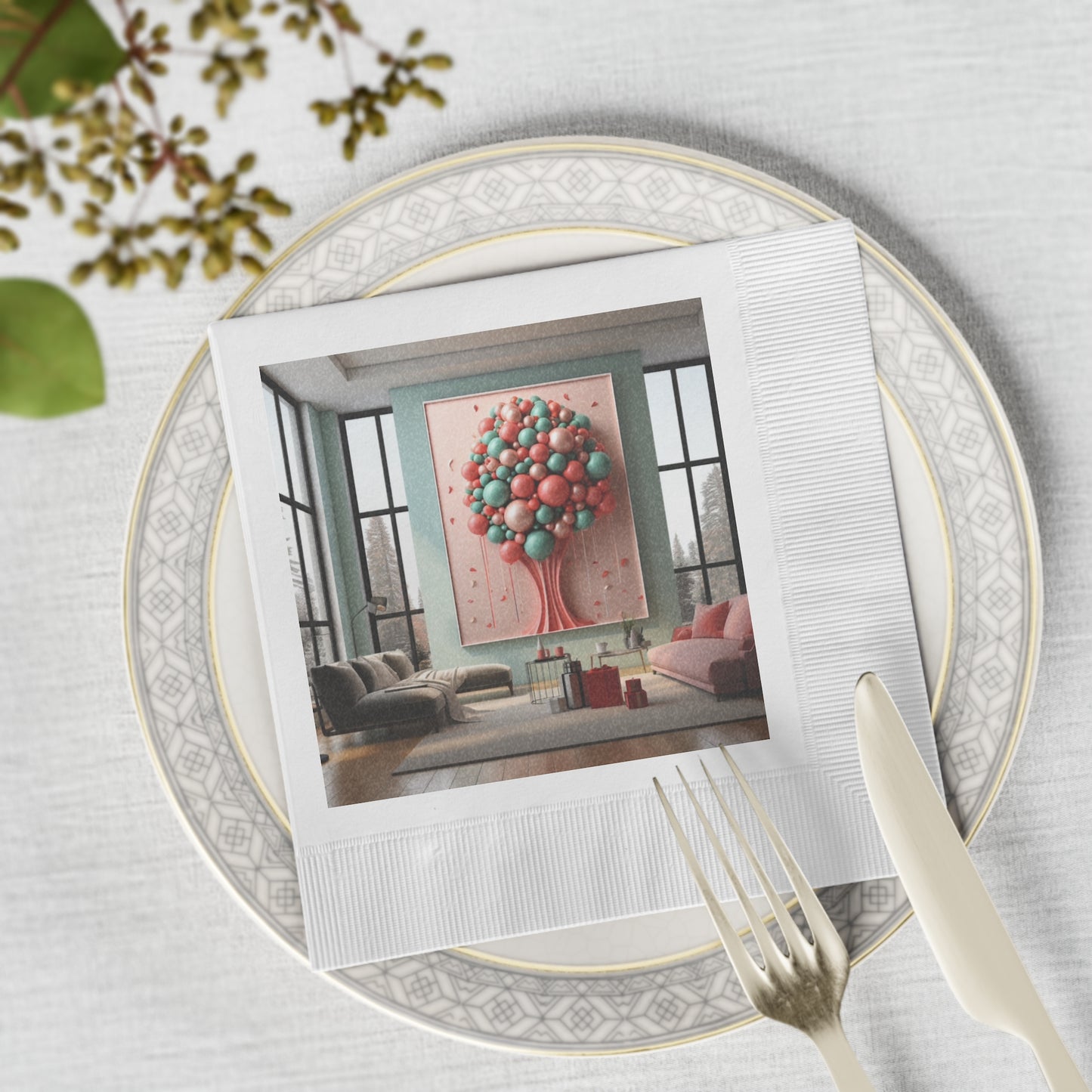 Dynamic Holiday Napkins for Sophisticated Living Spaces