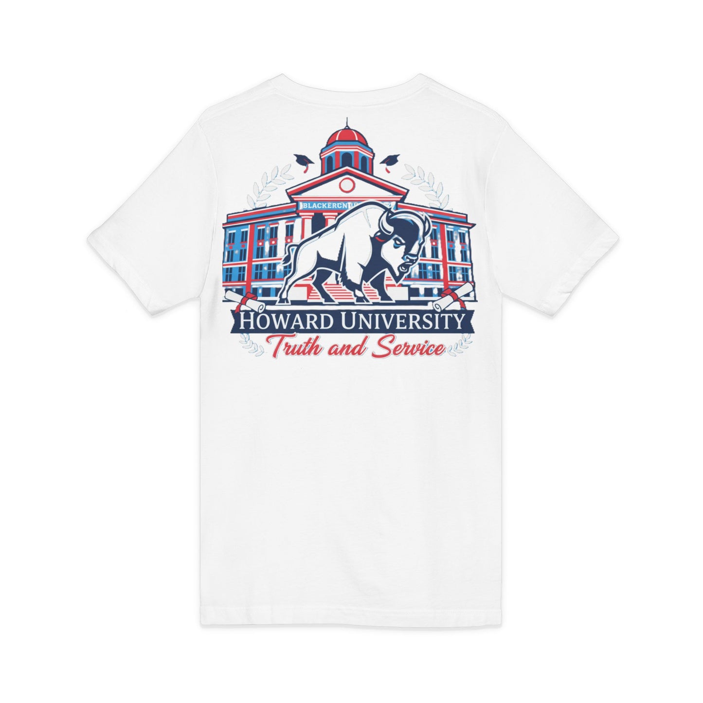 Howard University/ Truth and Service Unisex V-Neck T-Shirt 8