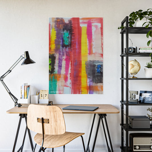 Gleaming Acrylic Abstract Poster: A Spectrum of Colorful Elegance