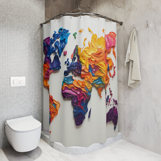 Canvas Cascade: Abstract Acrylic Art Shower Curtain Collection 265