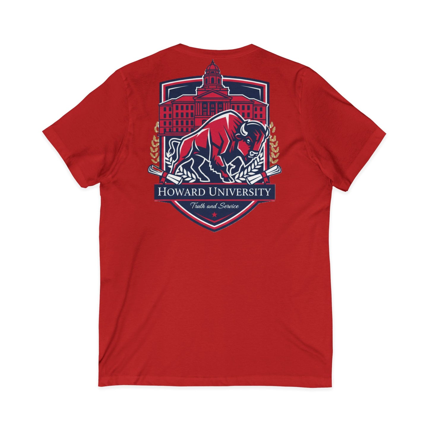 Howard University/ Truth and Service Unisex V-Neck T-Shirt 5