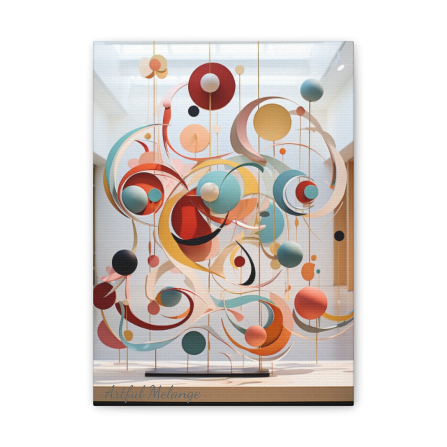 Harmony in Cyan and Peach- Graphic Print