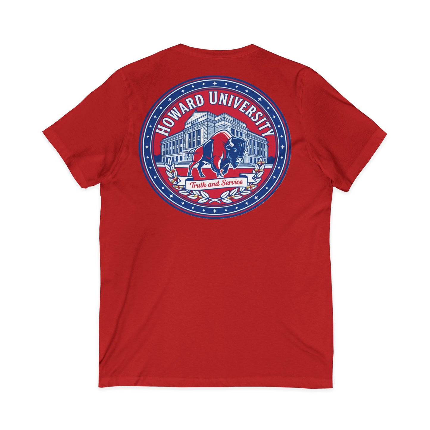 Howard University/ Truth and Service Unisex V-Neck T-Shirt 3