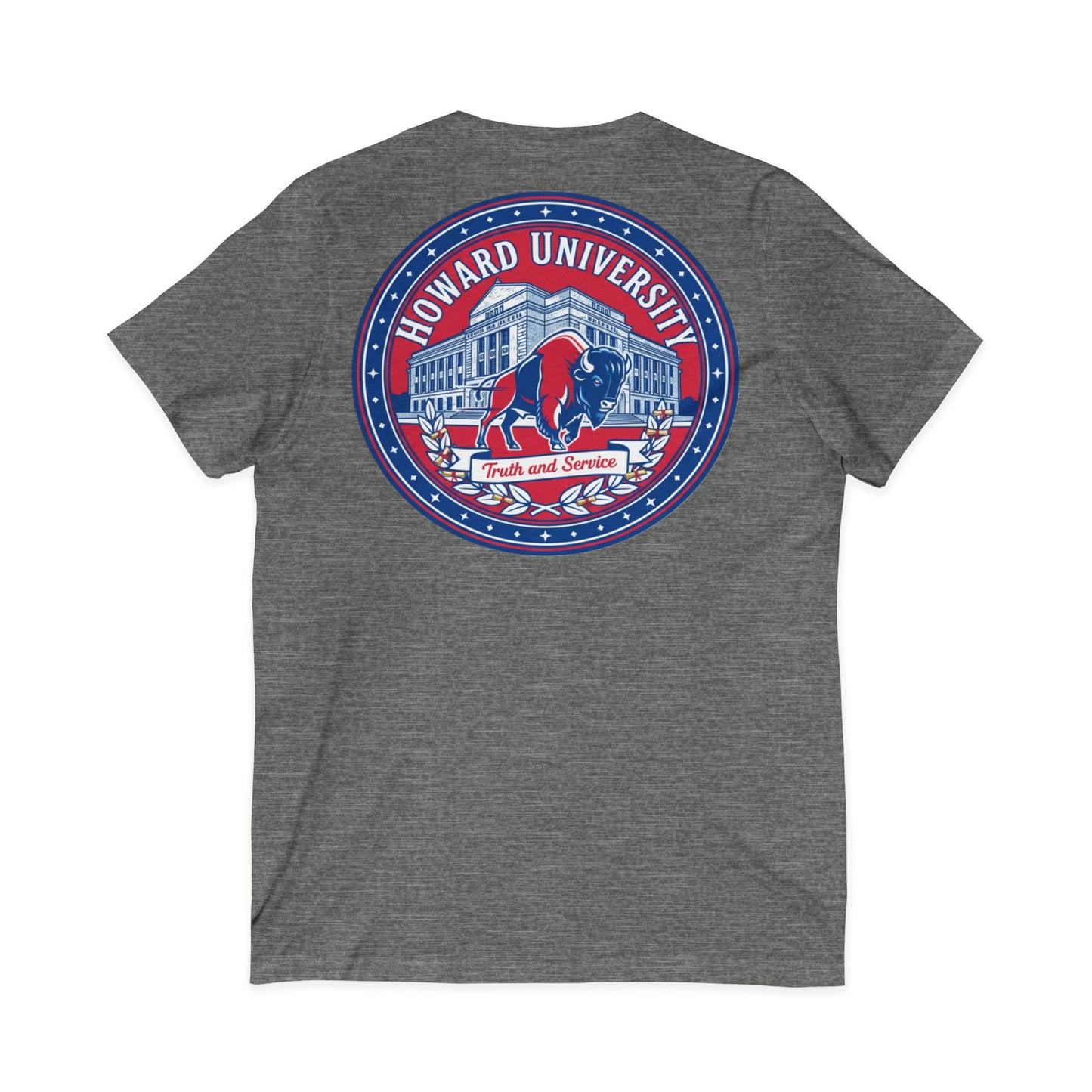 Howard University/ Truth and Service Unisex V-Neck T-Shirt 3