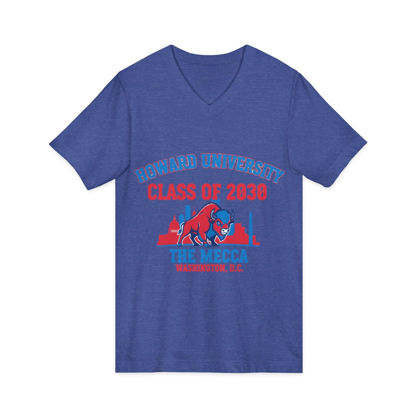 Howard University Class of 2030 Unisex V-Neck T-Shirt | The Mecca Incoming Class Tee