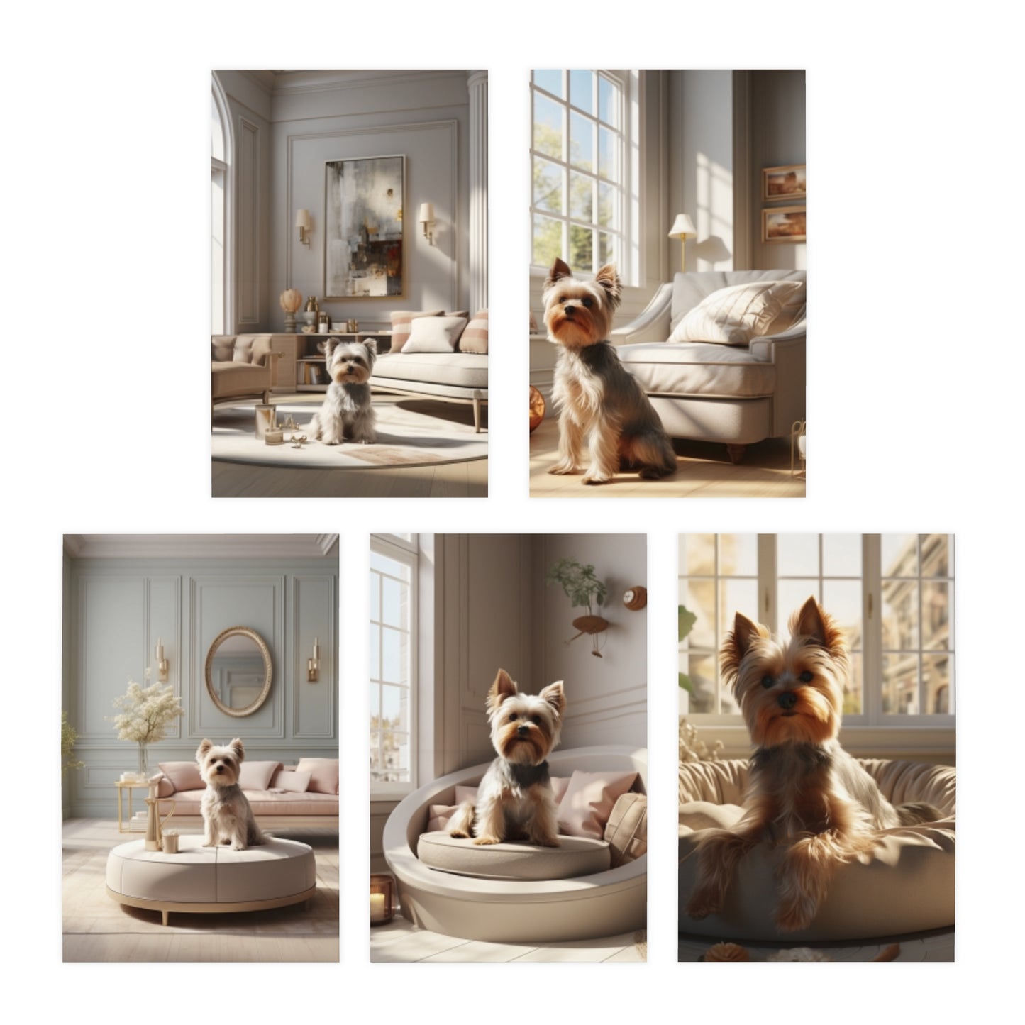 Regal Respite: A Yorkshire Terrier Reigns Supreme (5-Pack)