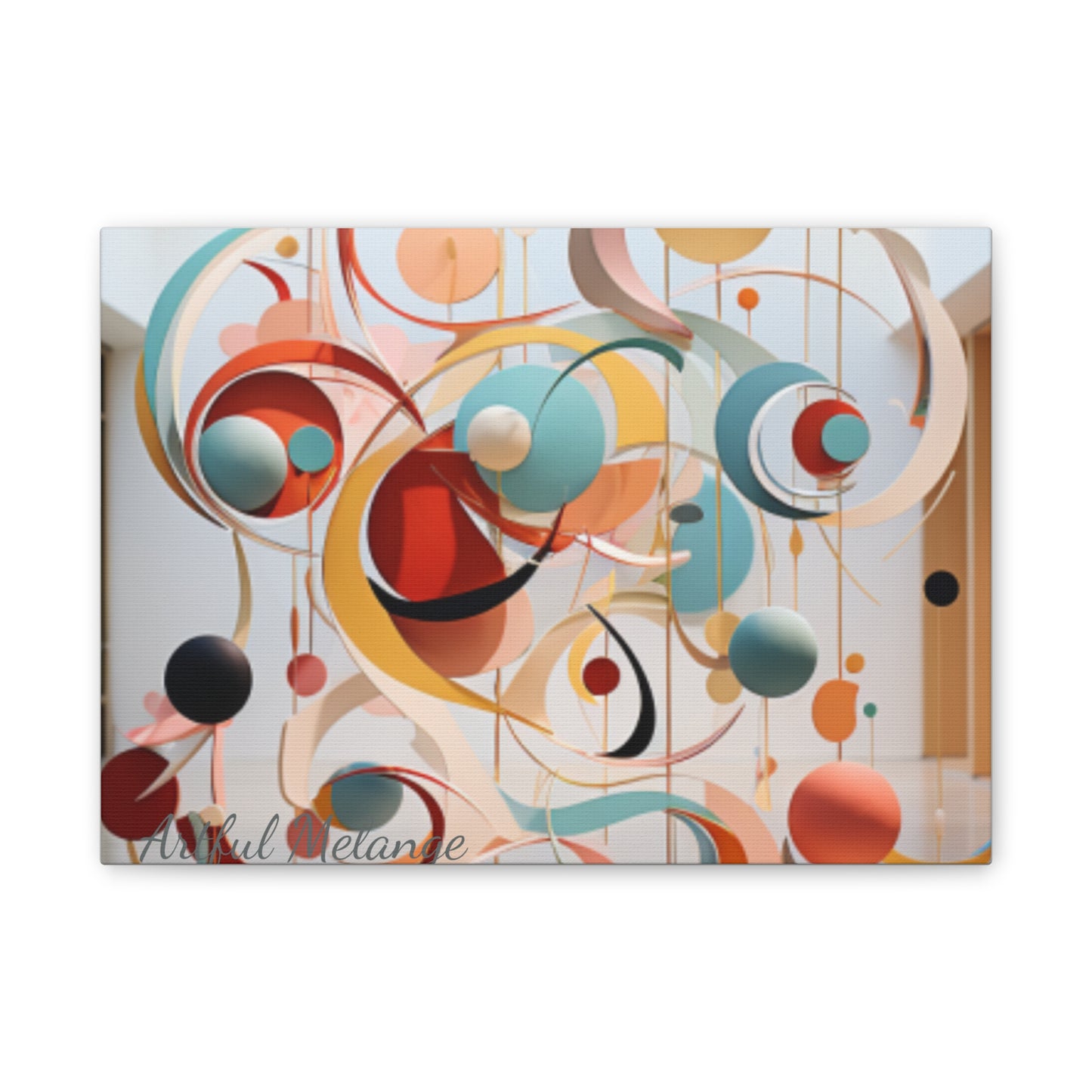 Harmony in Cyan and Peach- Graphic Print
