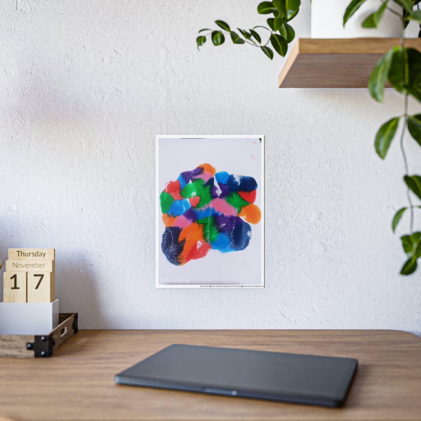 Gleaming Acrylic Abstract Poster: A Spectrum of Colorful Elegance
