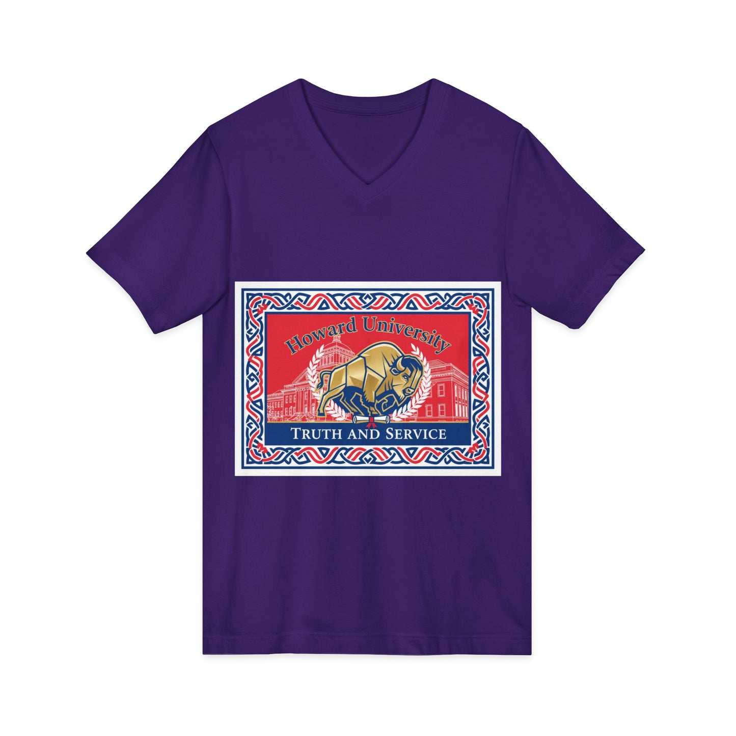 Howard University/ Truth and Service Unisex V-Neck T-Shirt