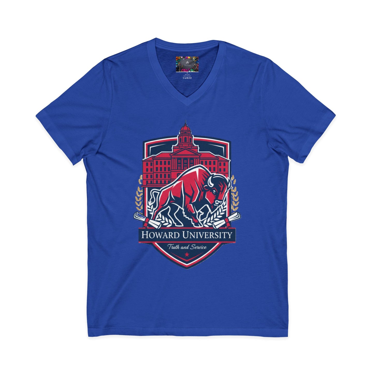 Howard University/ Truth and Service Unisex V-Neck T-Shirt 5