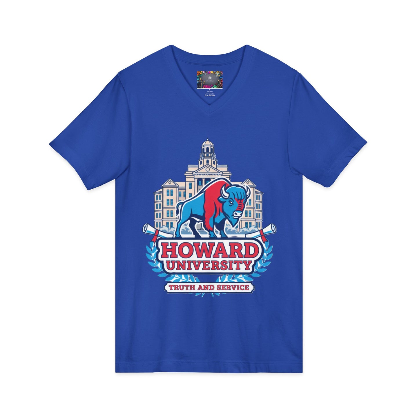 Howard University/ Truth and Service Unisex V-Neck T-Shirt