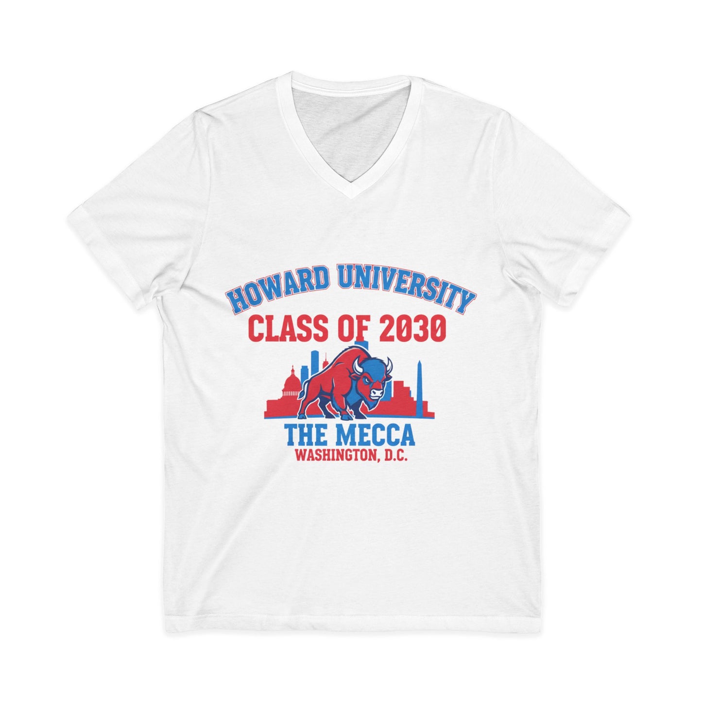 Howard University Class of 2030 Unisex V-Neck T-Shirt | The Mecca Incoming Class Tee