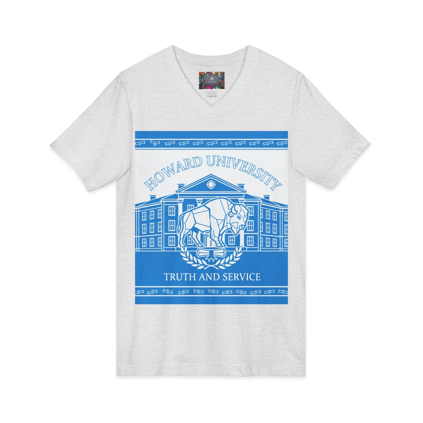 Howard University/ Truth and Service Unisex V-Neck T-Shirt