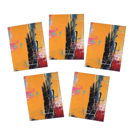 Elegance in Ink:  Abstract Art Note Card Set(5-Pack)