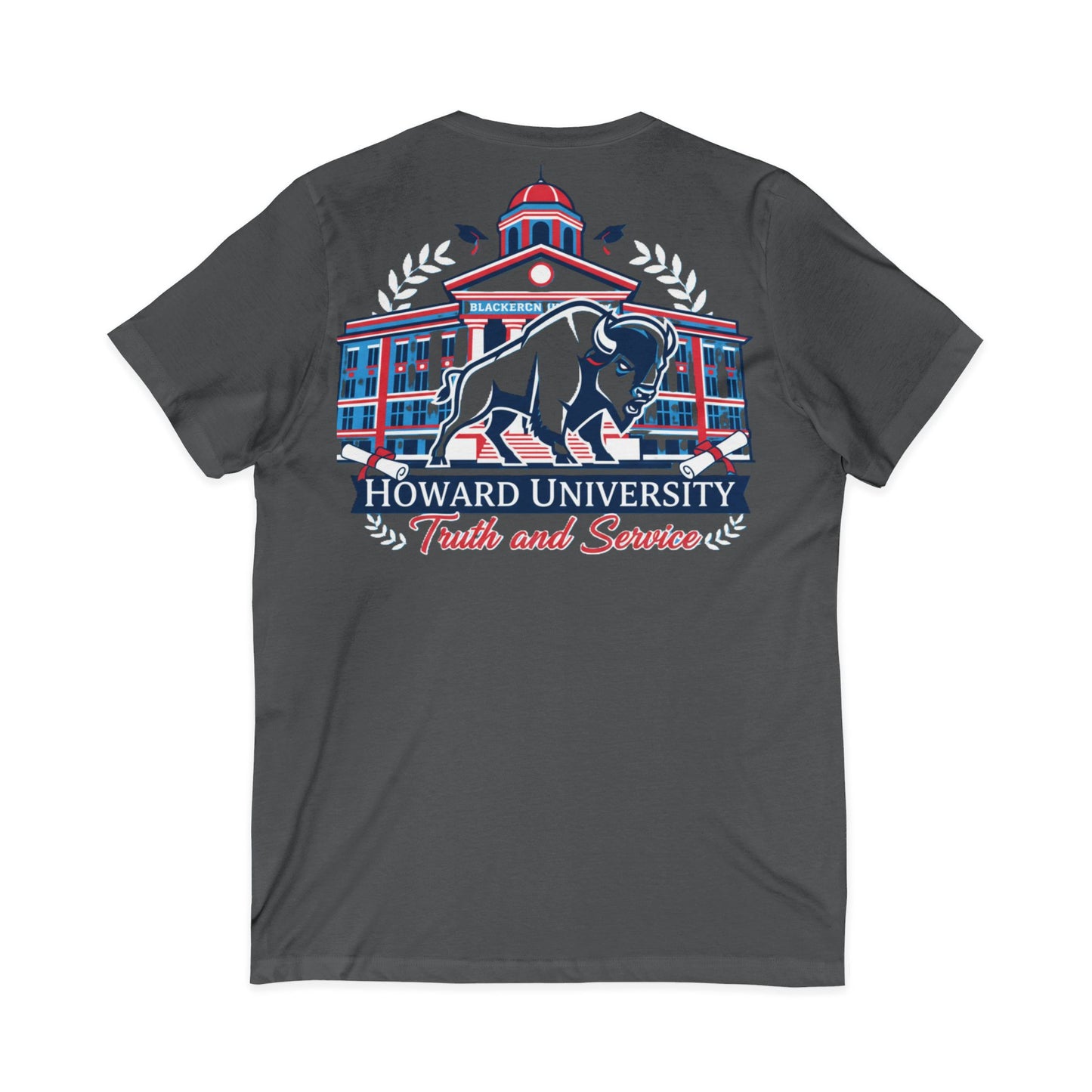 Howard University/ Truth and Service Unisex V-Neck T-Shirt 8