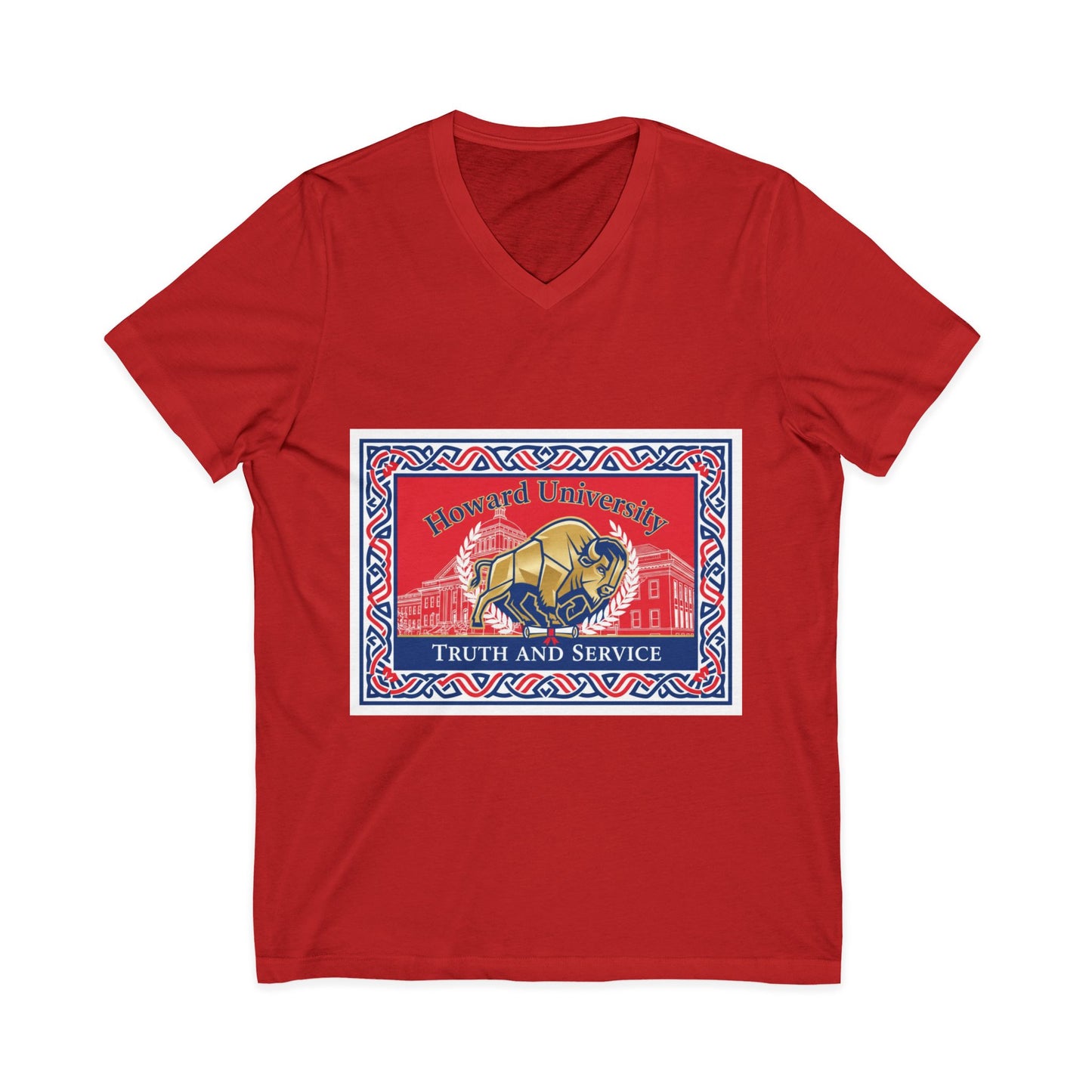 Howard University/ Truth and Service Unisex V-Neck T-Shirt