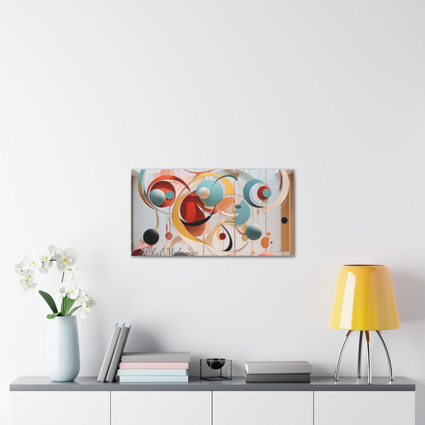 Harmony in Cyan and Peach- Graphic Print