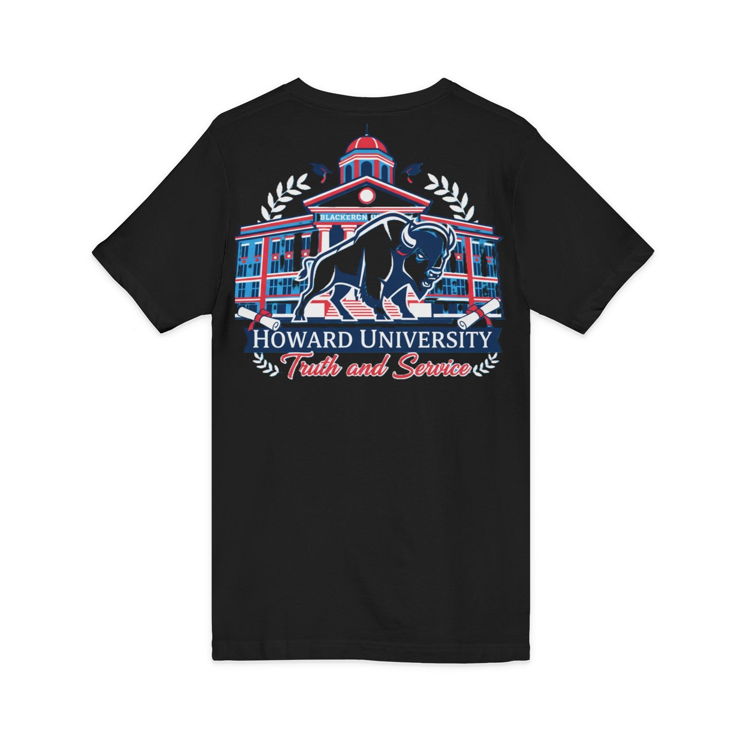 Howard University/ Truth and Service Unisex V-Neck T-Shirt 8
