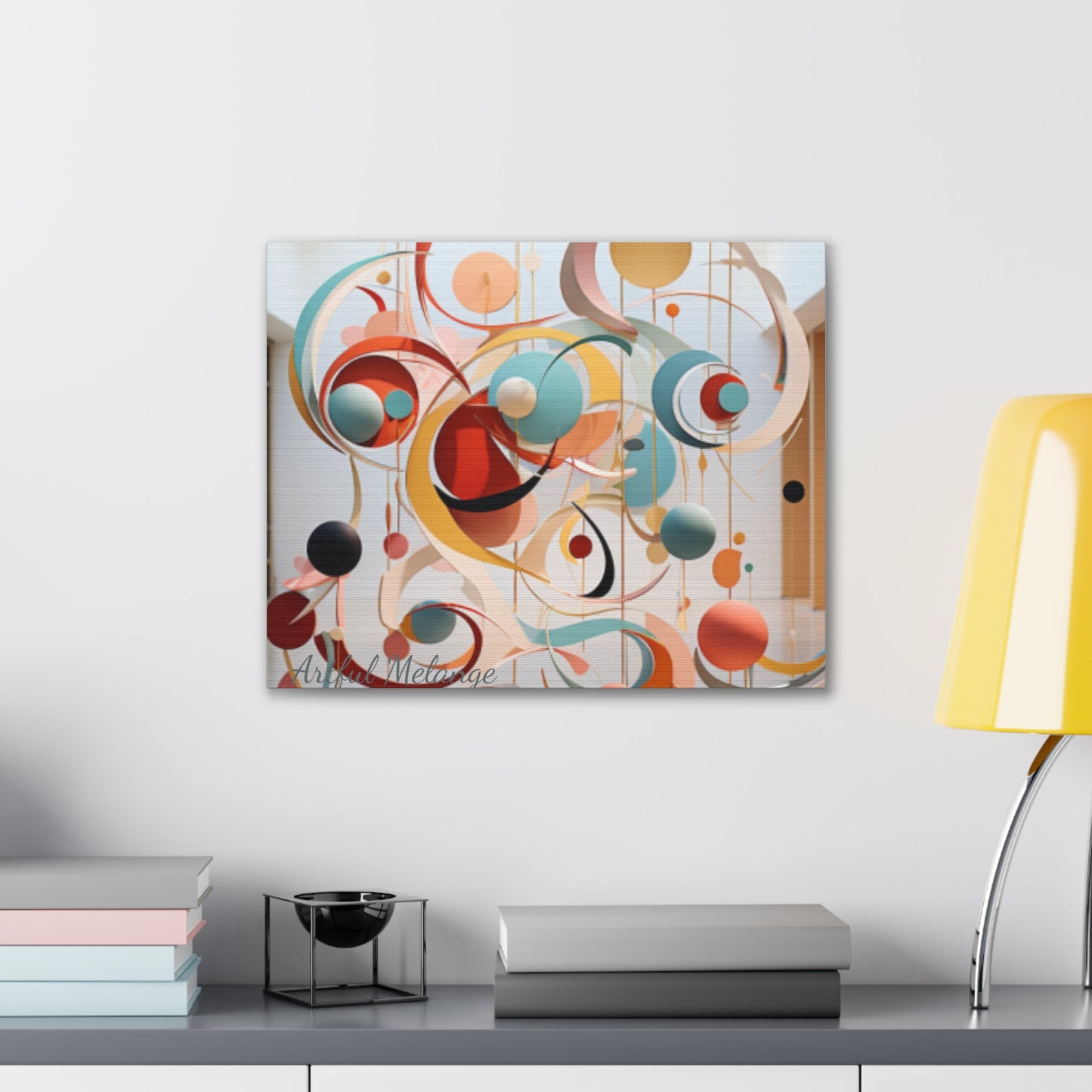 Harmony in Cyan and Peach- Graphic Print