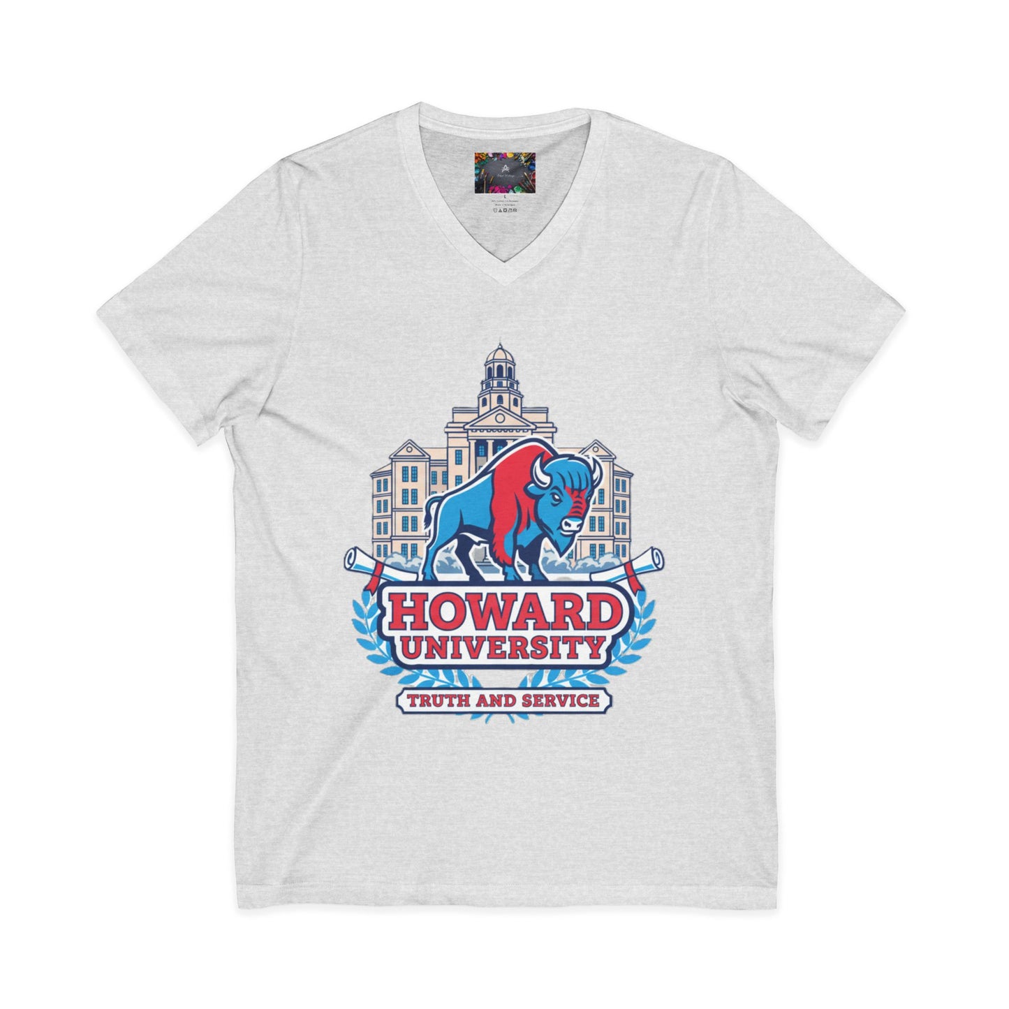 Howard University/ Truth and Service Unisex V-Neck T-Shirt
