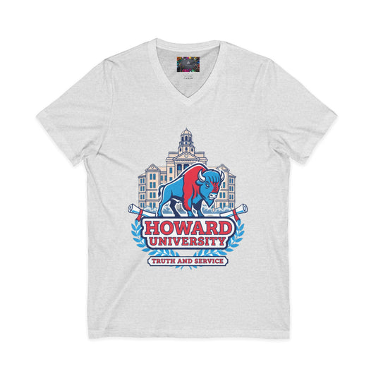 Howard University/ Truth and Service Unisex V-Neck T-Shirt