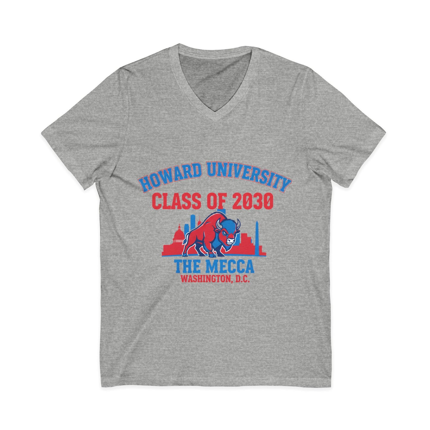 Howard University Class of 2030 Unisex V-Neck T-Shirt | The Mecca Incoming Class Tee