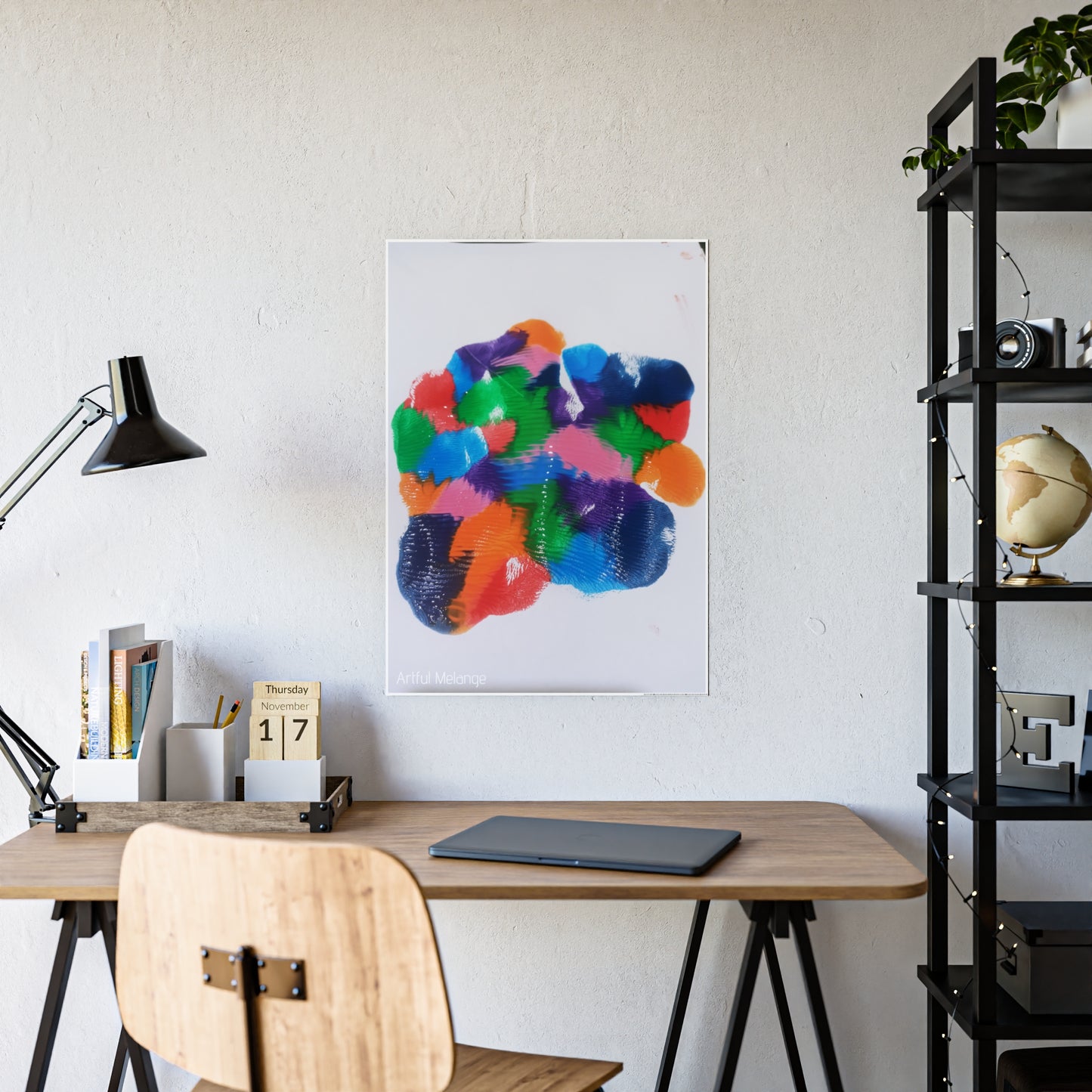 Gleaming Acrylic Abstract Poster: A Spectrum of Colorful Elegance