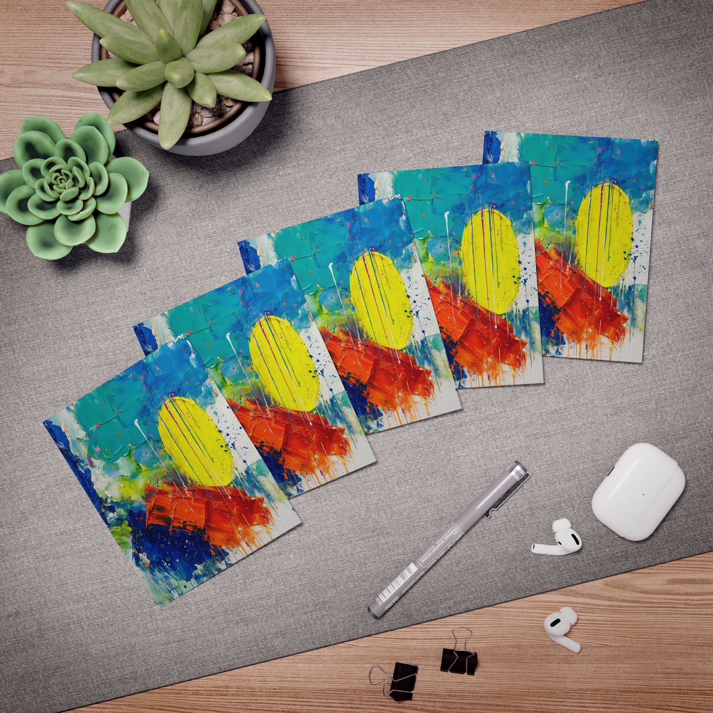 Elegance in Ink:  Abstract Art Note Card Set(5-Pack)