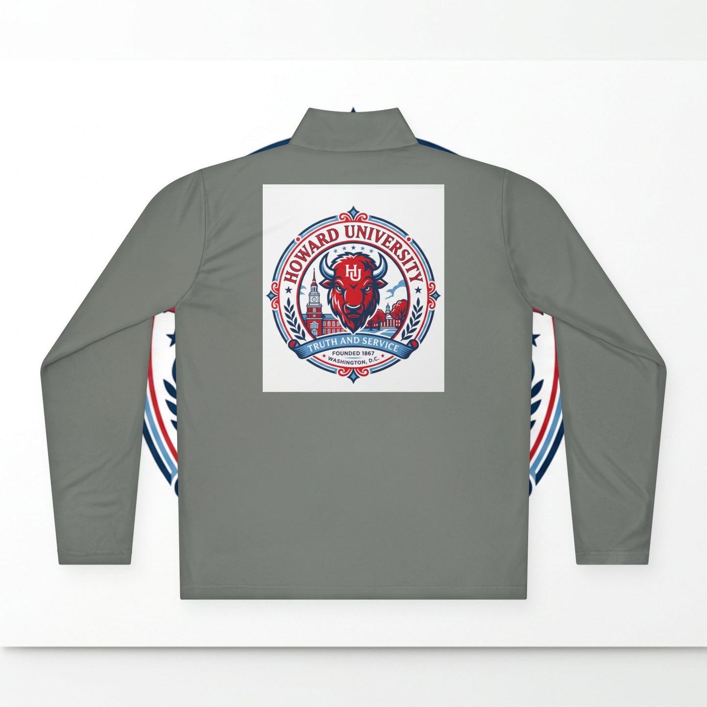 Howard University Legacy Unisex 1/4 Zip Pullover – Classic Solid Color HBCU Pride Collection/ Truth and Service